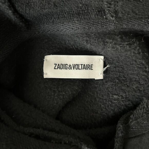 Zadig & Voltaire Clipper Skull Foil Hoodie in Black Size Medium - Picture 4 of 6